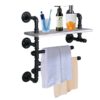 Industrial Towel Rack with 3 Towel Bar Wall Mount Holder