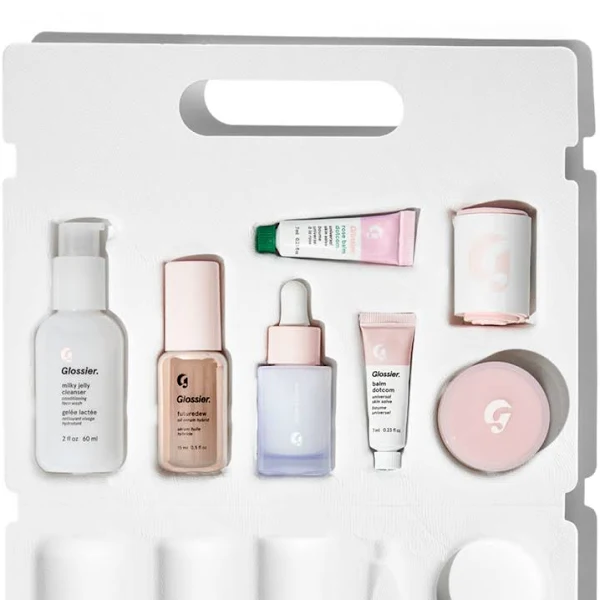 The Skincare Edit: a full Glossier skincare routine in six mini-versions  👩‍👧 for fresh, moisturized, dewy skin ✨